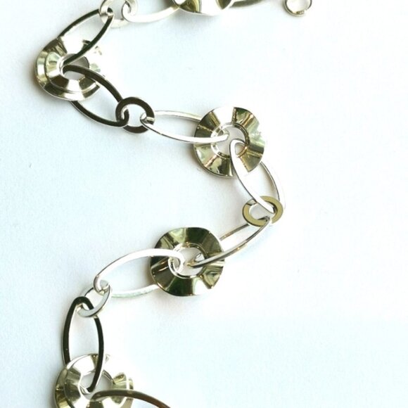 NWT sterling silver link disc bracelet - Picture 4 of 6